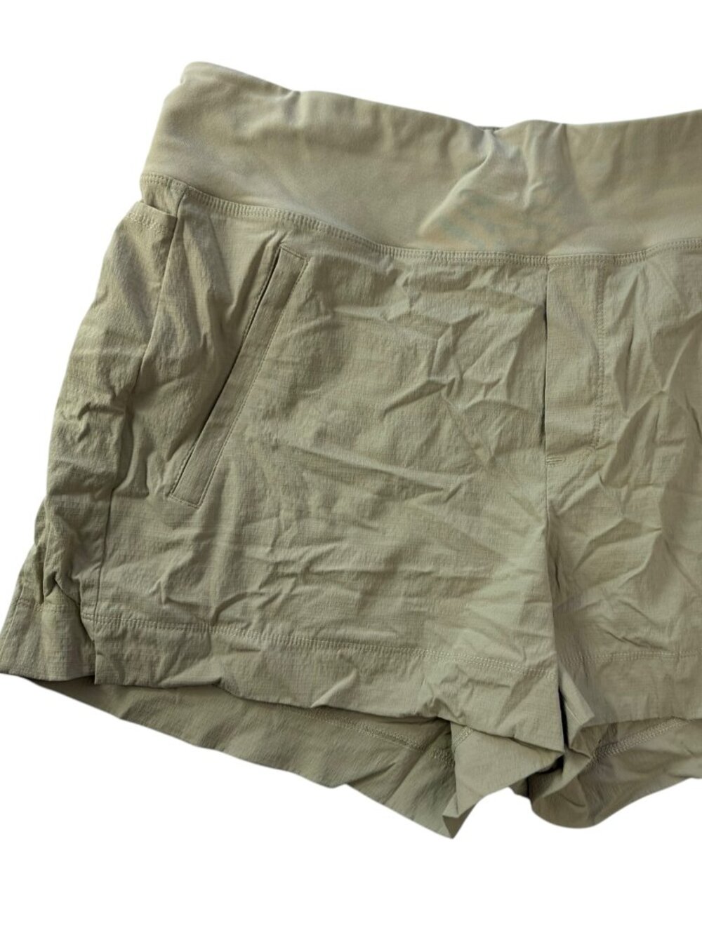 ATHLETA Khaki Tan Athletic Cargo Shorts. Size Women's 10. Travel Vacation Hiking